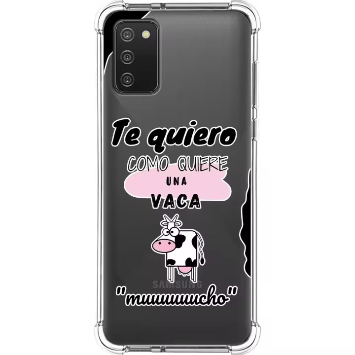 Tumundosmartphone Funda Silicona Antigolpes para Samsung Galaxy A02s diseño Vaca Dibujos - 1
