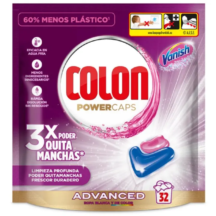 Colon Vanish Advanced Detergente para la ropa 32 cápsulas - 1