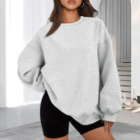 Sudadera De Color Sólido De Talla Grande Sudadera De Manga Larga Casual Cuello Redondo Sin Capucha Para Mujeres Ropa De Talla Grande - details 6