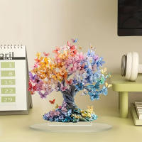 Adornos De Árbol De La Vida En Acrílico Coloridos Con Mariposa Decoración De Habitación Estética Para Estudio Regalos Para Amigos Y Familia - details 1