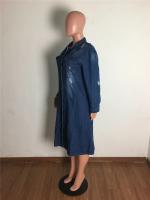 Nueva Llegada Chaqueta De Larga Manga Completa De Algodón Y Vaquera Para Mujer Abrigo De Trench Cardigan Capa De Jean Estilo High Street Otoño/Invierno - details 20