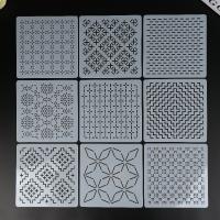 Plantillas De Bordado Geométrico Reutilizable Para Sashiko Y Costura De Mascotas 8/9/24/32 Pcs Patrones De Bordado DIY - details 11