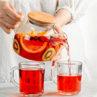 Tetera De Vidrio Borosilicato 1L/1.8L Con Tapa De Bambú Y Filtro Removible Para Oficina Y Hogar Kettle De Té Transparente - details 1