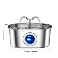 Fuente Automática De Agua Para Gatos Y Perros 108oz/3.2L Con Bomba Silenciosa Y Luz LED Acero Inoxidable Dispensador De Agua Para Mascotas - details 8