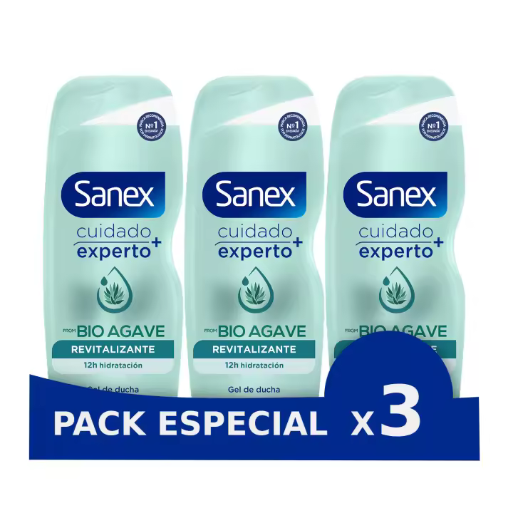 Gel de Ducha Sanex Cuidado Experto + Bo Agave Revitalizante 600 ml - 1