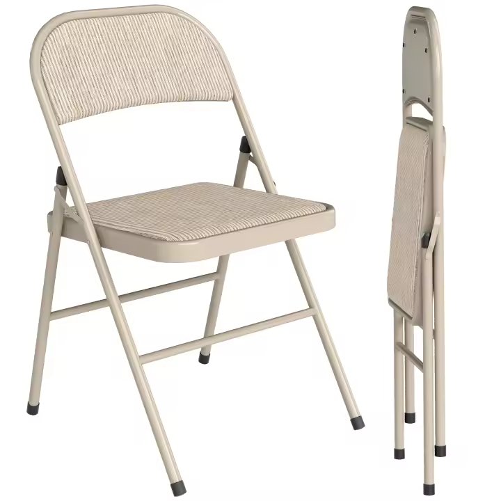 HOMCOM Juego de Sillas Plegables Acolchadas con Respaldo y Estructura de Acero, para Salón, Comedor, Cocina, 45x46x78 cm - 1