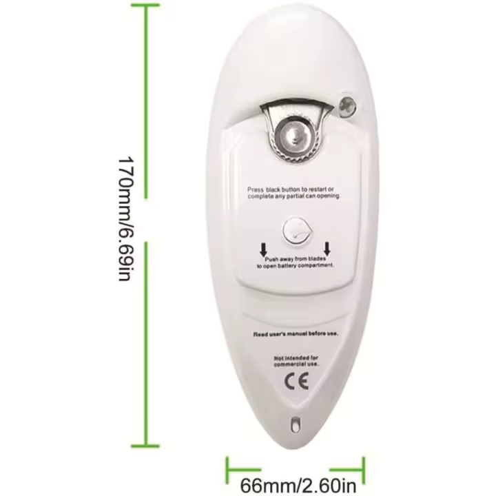 Abrebotellas Eléctrico Blanco Con Borde Suave Multifuncional De Plástico Para Cocina Seguro Y Ecológico Con Funciones De Abrebotellas Y Abrelatas - 1