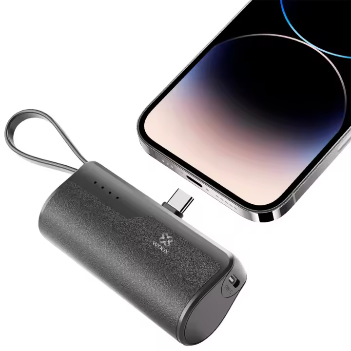 Mini batería externa del tamaño de un labial 5000mAh,con puerto de carga USB-C y Lightning integrados,Batería externa universal de carga rápida portátil, para exteriores,con iPhone 16,Samsung,relojes,auriculares y tabletas - 1