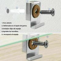 Kit De Instalación Para Espejos De Cocina Y Sala De Estar 4pcs Clip De Montaje De Acero Inoxidable Para Ventanas Y Puertas Sin Marco - details 9