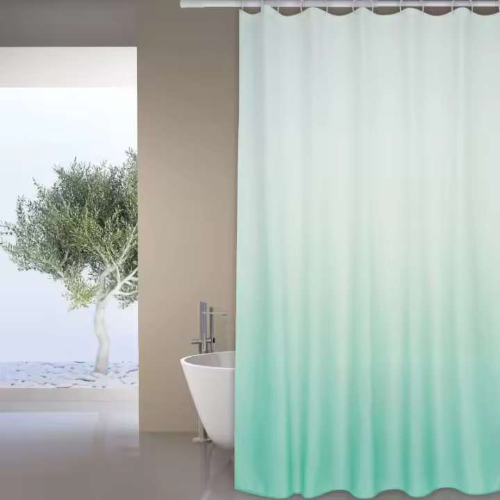 Cortina de baño MSV "Sugar" de PVC en color verde 180 x 200 cm - 1