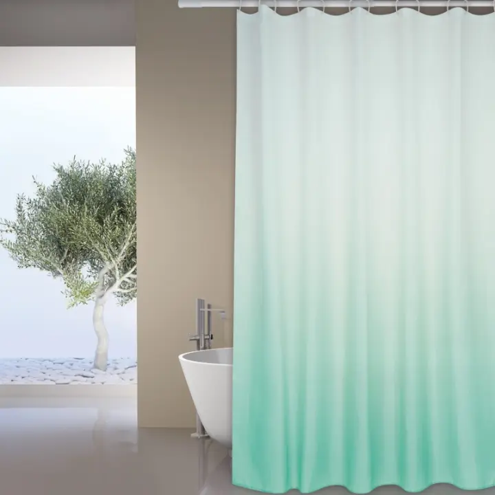 Cortina de baño MSV "Sugar" de PVC en color verde 180 x 200 cm - 1