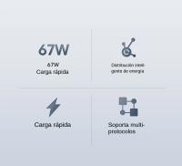 Cargador Rápido De Pared 67W 6A Para Xiaomi 10 11 12 Lite 13 14 15 Redmi Note 11T 12T 13 pro POCO Turbo Carga USB Tipo-C Cable De Carga Tipo-C a USB 1m Blanco - details 1
