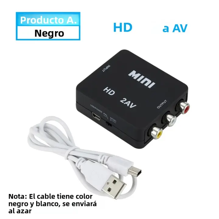 Adaptador HDMI a AV Para HDTV Convertidor De Video Composite AV Para PC TV HD Proyector 1080P Compatible Con Conector HDMI Y AV - 1