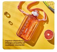 Botella De Agua Deportiva De Viaje Transparente Y Plana De 750ML Con Correa Ajustable Diseño Elegante Y Delgado Para Camping Y Deportes - details 17