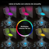 Lámpara De Noche Para Inodoro LED Proyección Con Activación Por Movimiento 10 Colores Impermeable Iluminación Decorativa Para Baño - details 6