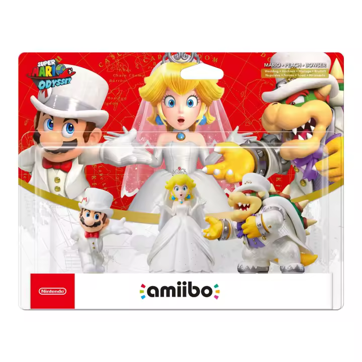 Figura Amiibo Pack Mario Peach Bowser Nupciales Coleccion Mario Odyssey - 1