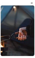 Pinzas De Carbón Para Acampar Al Aire Libre ShineTrip Resistente Al Calor Con Cubierta De Cuero Portátil Para Pícnic Herramienta Multiusos De Acero - details 2