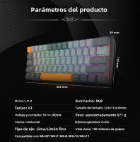 TECLADO MECÁNICO GAMING REDRAGON L61-B RGB USB Mini 61 Teclas Para Jugador Con Bolígrafo De Mano Grande 1.2X Mayor Tecladillo Ergonómico Para PC Y Laptop - details 11