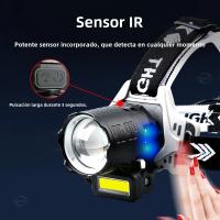 Linterna Frontal LED Ultra Potente 800W Recargable Con Sensor IR Para Pesca Y Camping Luz De Correa 3000M Brillo Alto 60° Ángulo De Haz Impermeable - details 7