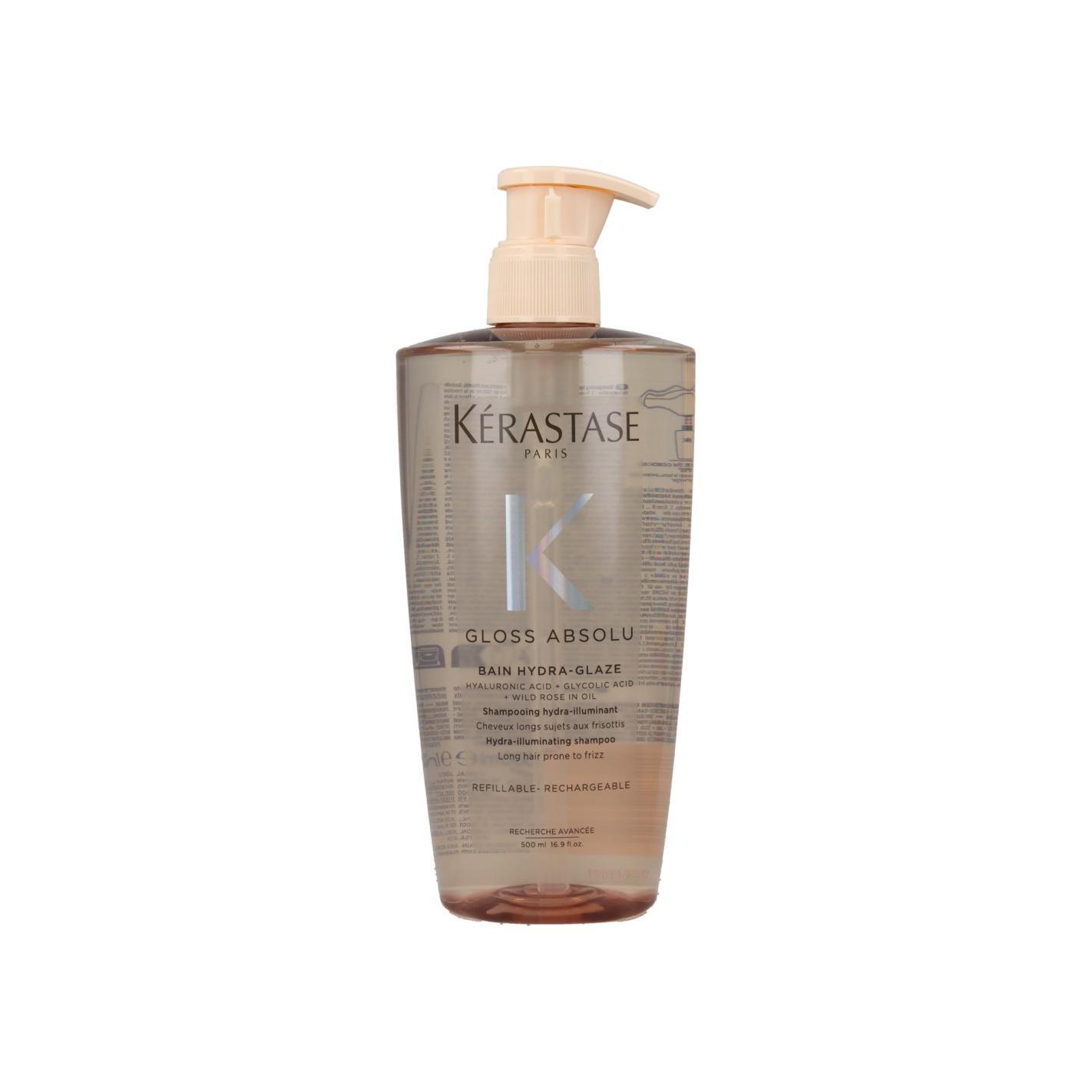 Kerastase Gloss Absolu Bain Hidra Glaze Champú 500 Ml, champú Hidratante E Iluminador Para Cabello Largo Con Tendencia A Encresparse.