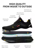 Zapatos De Seguridad Para Hombre Con Punta De Acero Antideslizantes Indestructibles Zapatillas De Trabajo Botas Tácticas Ligeros Y Puncture-Proof - details 3