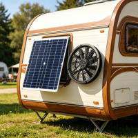 Ventilador De Escape Solar De 6 Pulgadas Kit Impermeable Para Invernadero Casa De Perro RV Coop De Pollos Granero Camping Al Aire Libre - details 1