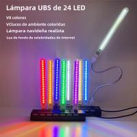Luz Nocturna LED DC5V USB Con 24 Luces De Colores Rojo Amarillo Blanco Azul Verde Morado Rosa Para Decoración De Dormitorio EU US Plug - details 0