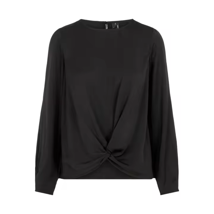 VERO MODA 10222139 VMSTANLY KNOT L/S TOP COLOR BLACK Mujer Camisa Larga Corta Vestir Casual 21905 - 1