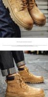 Botas De Moda Para Hombre Cuero Microfibra Marrón Antideslizantes Trabajo Casual Cowboy Botas Plataforma Cómodas Primavera/Tienda - details 10