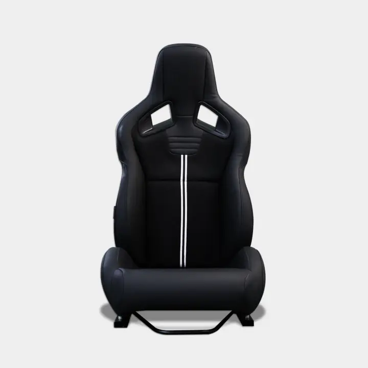 M MODAUTO Asiento Deportivo SimRacing y Coche, Semibaquet SimPro para Vehículo y Cockpit de Simulación, Cuero y Alcantara PU con Respaldo PVC (N1215U-ROJO) - 1