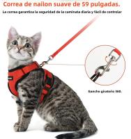 Correa De Tracción Para Gatos Transpirable Con Ajuste Y Antideslizante Chaleco Estilo Cuerda Adelantable Ultrafino Para Verano - details 18