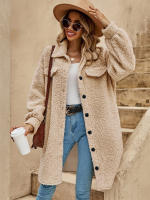 Nueva Chaqueta Larga De Mujer Para Invierno Estilo Casual Sólido Cremallera Simple Talla Grande Abierta Comodidad Poliéster Spandex - details 9