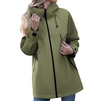Chaqueta De Ventisca Para Mujer Casual Con Cierre De Cremallera Y Gorro Impermeable Y Resistente Al Viento Para Escalada Montañesa - details 12