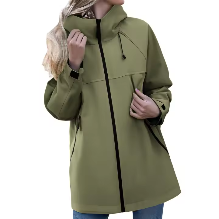 Chaqueta De Montaña Para Mujer Impermeable Y Transpirable Con Capucha Cierre De Cremallera Estilo Casual Ropa De Escalada Al Aire Libre Resistente Al Viento Y a Las Manchas - 1