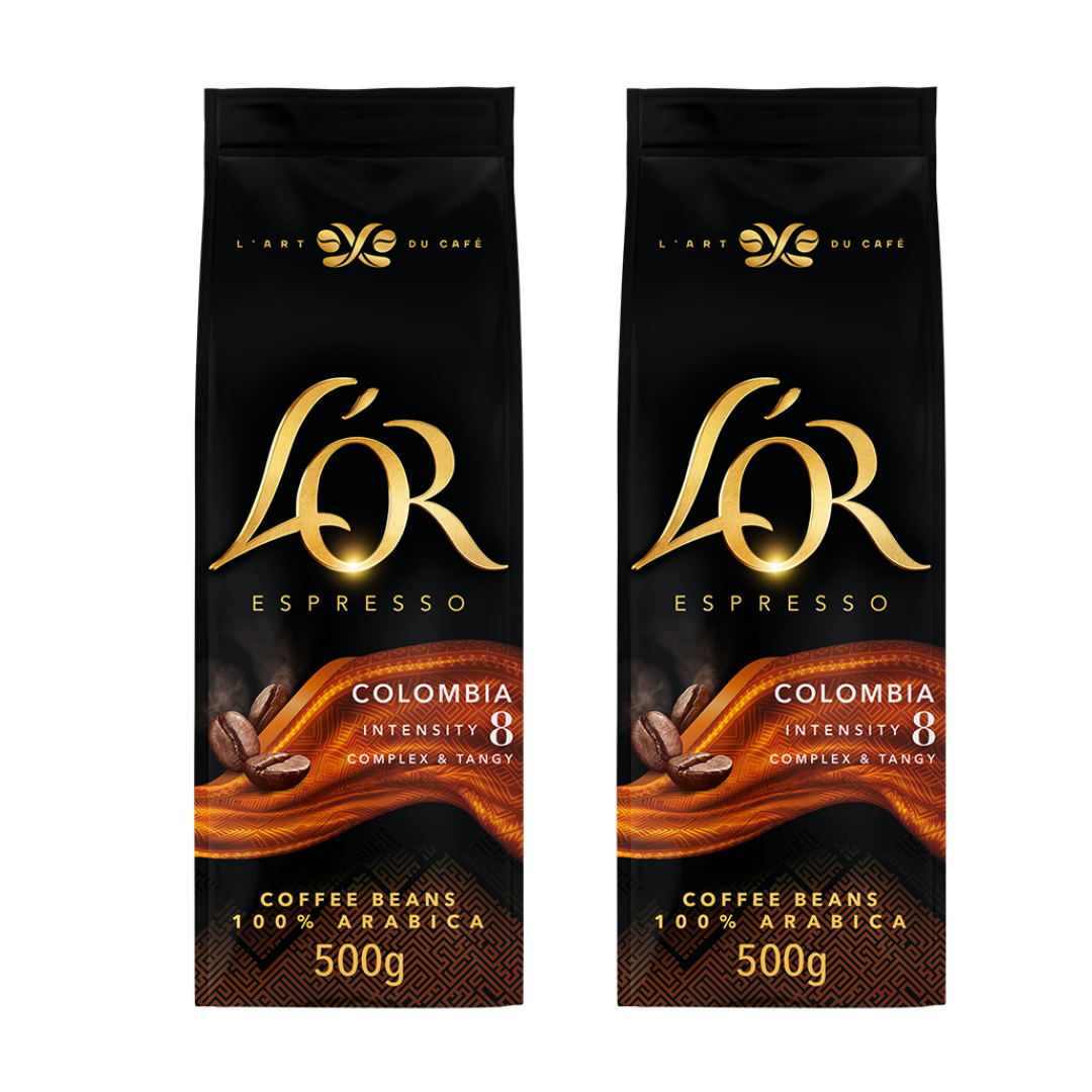 L'OR Cafe Espresso Colombia en Grano 500 Grs - Pack de 2 Unidades - QUMIR