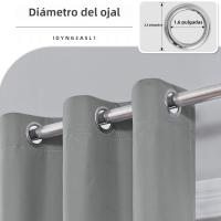 Cortinas De Blackout 100% En Color Sólido Para Protección Solar Y Aislamiento Total Para Dormitorio Y Sala De Estar - details 12
