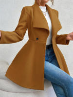 Abrigo De Lana Vintage De Corte Slim Para Mujer Estilo Coreano Doble Filo Otoño Invierno Abrigo Casual De Elegancia Completo - details 8