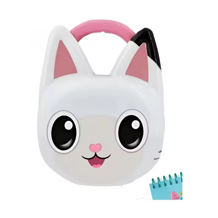 Gabby's Dollhouse - Maletín escolar 3D con juego de papelería incluido para niños, diseño en relieve con personajes favoritos, resistente y compacto para mochila - 1