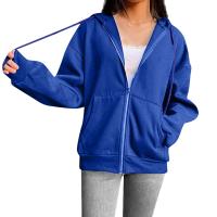 Sudadera De Mujer Con Capucha Y Cremallera De Primavera Otoño Color Sólido Manga Larga Bolsillos Cierre De Cremallera Exteriores - details 4