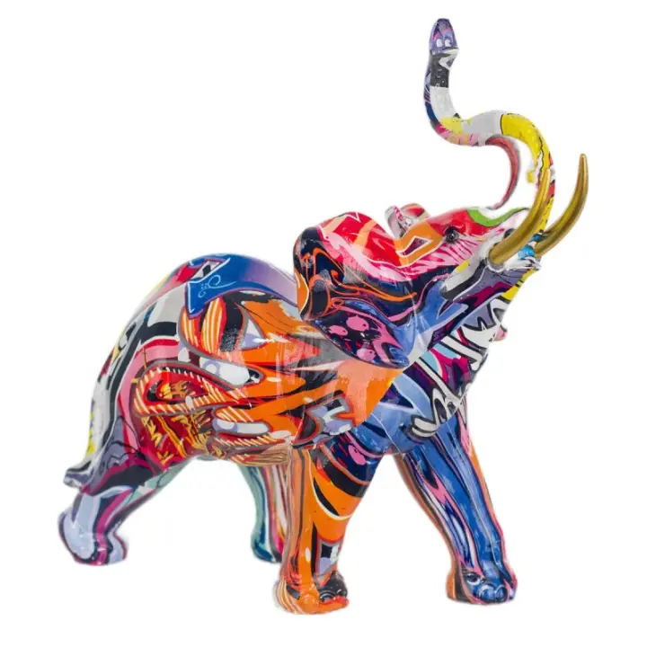SIGNES GRIMALT Signes Grimalt By SIGRIS - Figura Elefante Multicolor de Resina | Decoración Hogar - 1