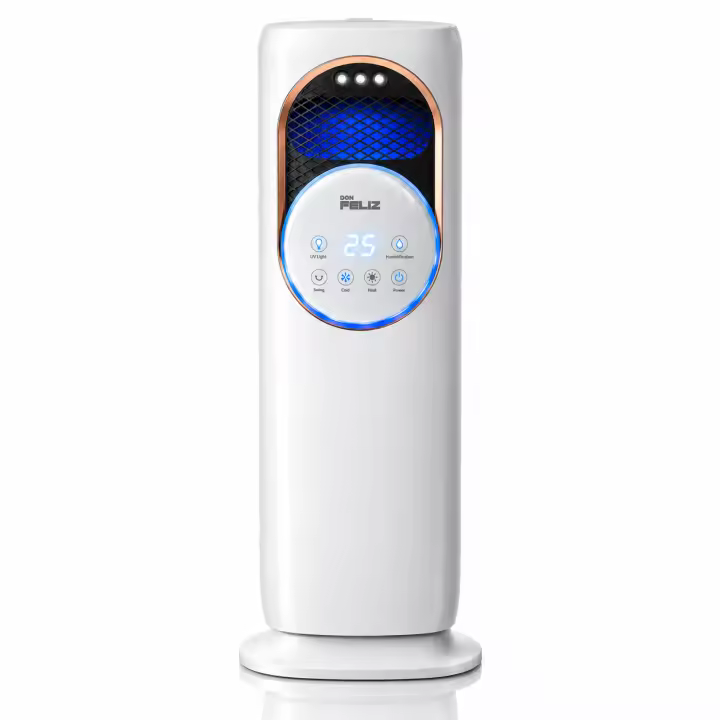 Ventilador de Torre Frío y Calor Don Feliz 1880W, Climatizador con Humidificador, 3 Velocidades, Mando a Distancia, Oscilación Izquierda/Derecha, Silencioso <40 dB, 2ª Generación - 1
