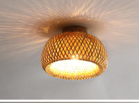 Lámpara De Techo Tejida De Bambú Retro Para Restaurante Y Sala De Estar Iluminación LED Ajustable Decorativa Fijación En Techo E27 - details 1