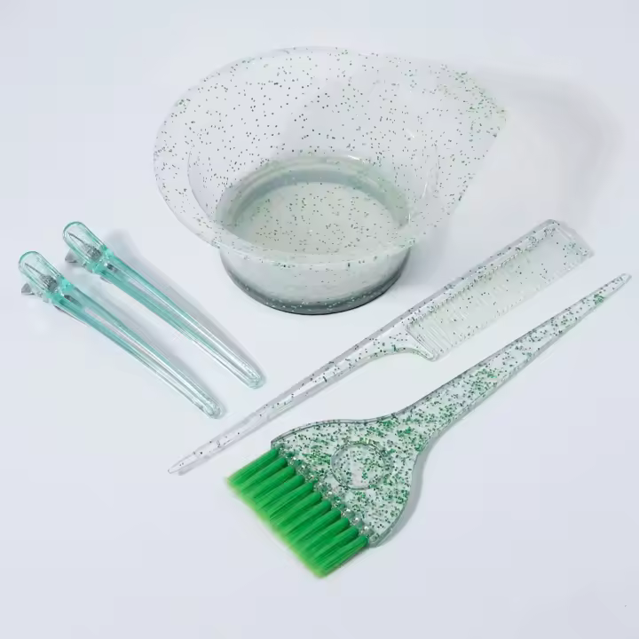 Set Profesional De Tinte Para Cabello 5 Piezas Con Cuencos De Tinte Peine De Cola Puntiagudo Y Peine Para Wig De Cabello Real - 1