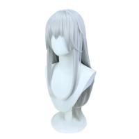 Pelucas De Cosplay Anime Gojo Satoru Para Mujer Con Franjas Peluca Sintética Larga Y Recta Para Halloween Resistente a Altas Temperaturas - details 4