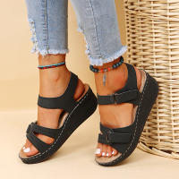 Sandalias De Plataforma Retro Para Mujer Verano 2023 Con Cordones De Talla Grande 43 Hebilla De Tobillo Suela Gruesa Sandalias De Playa - details 6