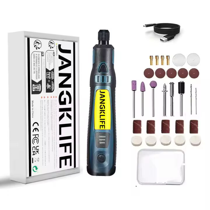 Kit De Herramienta Rotativa Sin Cable USB JANGKLIFE Para Grabado En Madera Joyería Metal Vidrio Herramienta De Bricolaje Mini Taladro Inalámbrico - 1
