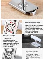 Abrepuertas Rápido De Acero Inoxidable Para El Hogar Ajustable Abrebotellas Abrevidrios Abrelatas Gadgets De Cocina - details 4