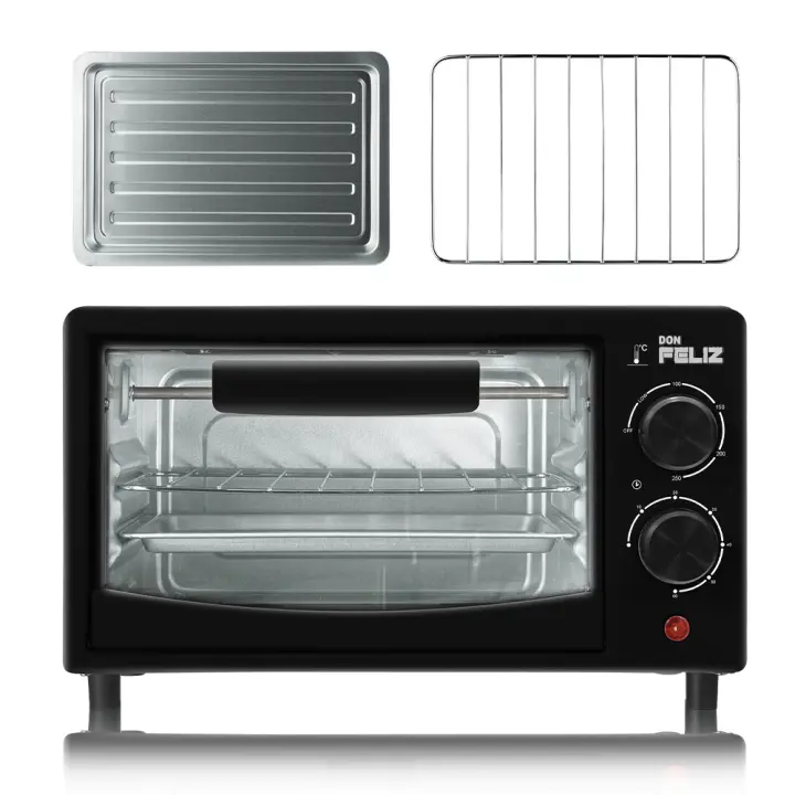 Mini Horno Eléctrico 12L Multifuncional con Temporizador 60 Min y Temperatura Ajustable 0-230 °C, Compacto para Pan, Pasteles y Pizza - 1