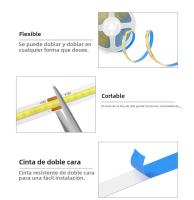 Tira De Luz LED COB DC12V Con Sensor De Toque Inalámbrico Para Decoración De Habitaciones Lámpara De Miroir De Madera Acrílica Ajustable - details 2