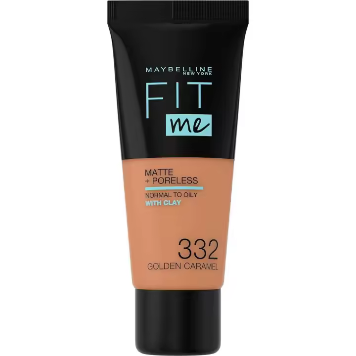 Maybelline Base de Maquillaje, FIT ME MATTE+PORELESS 332 GOLDEN CARAMEL - 1